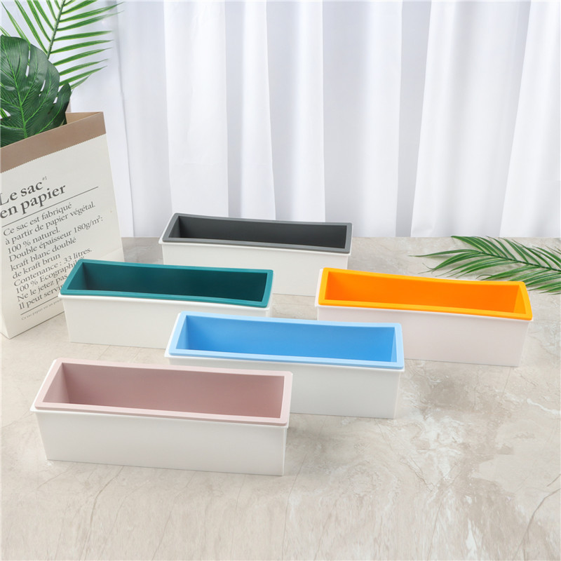Soap Mold Silicone Loaf - プラスチックボックス + シリコーンインナーサポート石鹸型 1200 ミリリットルムースケーキ石鹸型 DIY