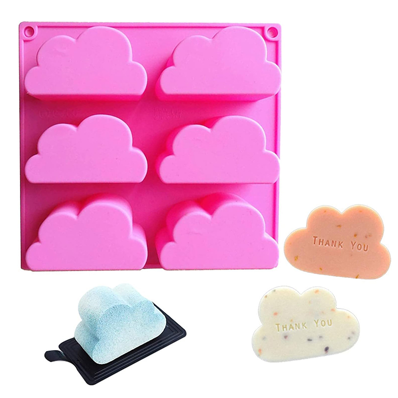 Soap Making Book - 石鹸を作るためのクラウドシリコンモールド、プディングゼリーアイスキューブトレイ、ムースケーキベーキング、キッチンツール、ジャバトンの贅沢、新しい用品