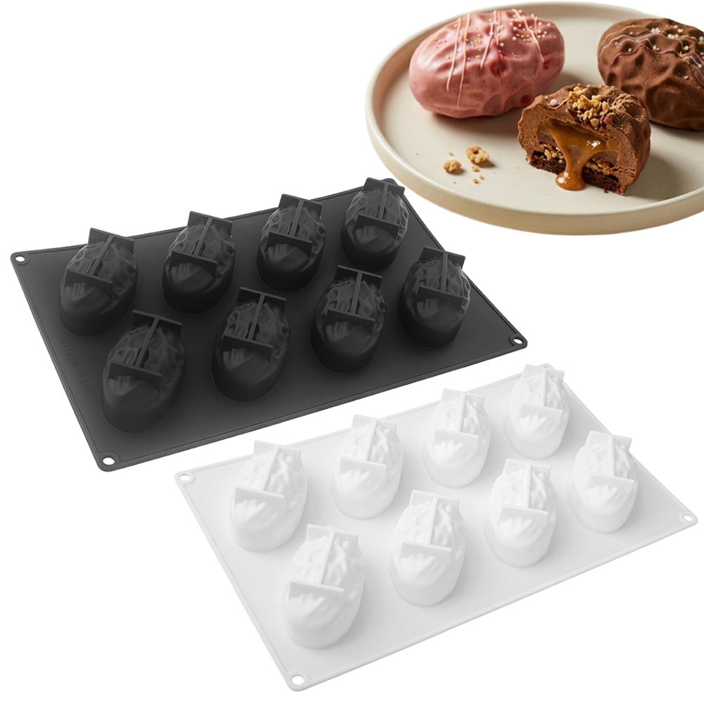 Soap Making Gloves - 3または8セルのナツメヤシ型食品グレードシリコンムースケーキ型チョコレート型DIYソープ型キッチンデザートベーキングツール