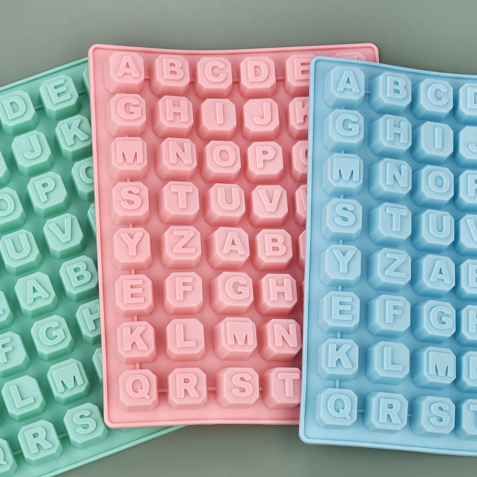Soap Mold Silicone Loaf - 48 文字英語アルファベット文字シリコーン型石鹸型ケーキカップケーキベーク耐熱皿チョコレート石鹸 Diy デコレーションツール金型