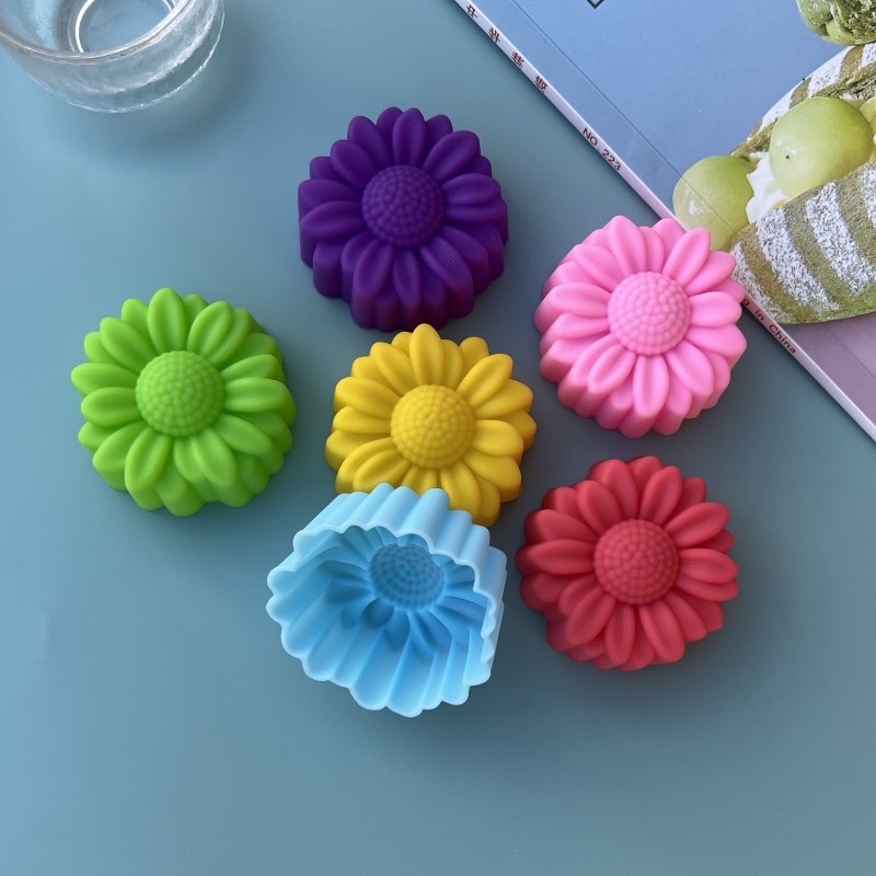 Soap Making Kit - 6個セット ノンスティック 花柄 シリコンモールド チョコレート プリン