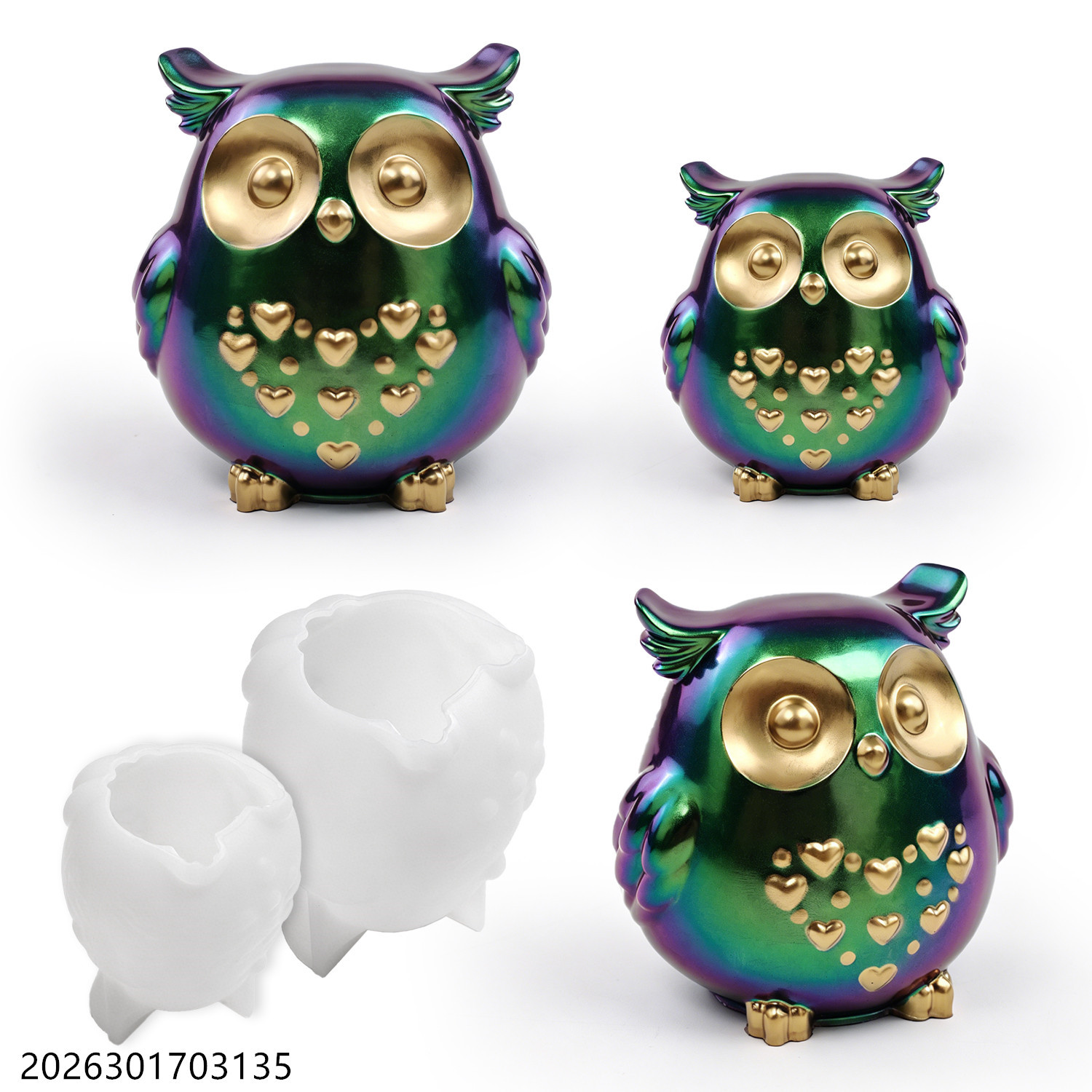 Soap Making Kit - フクロウシリコンモールド 3D鳥型セット DIYエポキシ樹脂石膏セメント石鹸作り香り付きキャンドルホルダークラフトギフト用