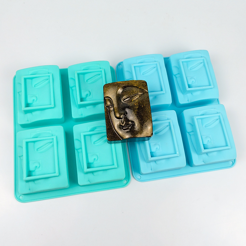 Soap Mold Silicone Loaf - シリコン石鹸型,4ホール,ポートレート,宗教的な石鹸,手工芸品,石鹸,樹脂,日曜大工,チョコレートメーカー用