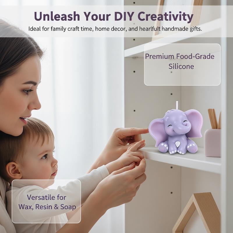 かわいい3D象型シリコンキャンドルモールド、簡単リリース、再 - Soap Making Kit のレビューと価格