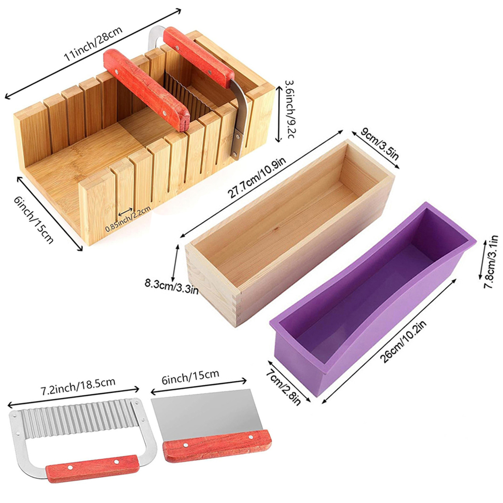 DIY 手作り石鹸作りキット 竹製カッティングボックスとシリ - Soap Making Book のレビューと価格