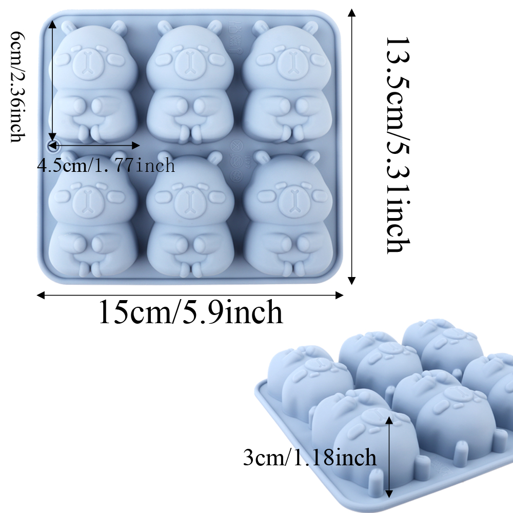 かわいいカピバラの形をしたシリコンケーキ型1個。チョコレート - Soap Making Items のレビューと価格