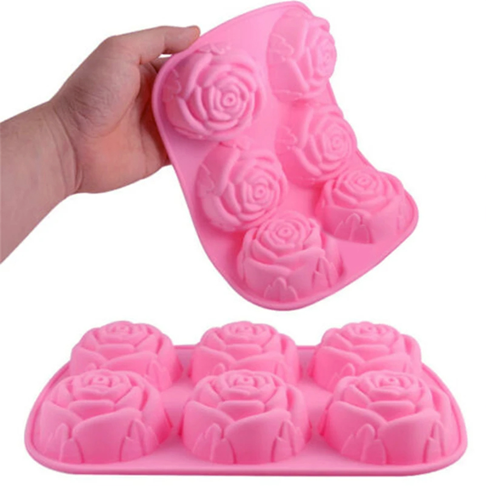 6穴フラワーローズ手作り石鹸キャンドル型シリコンケーキ型ベー - Soap Mold Silicone Loaf のレビューと価格