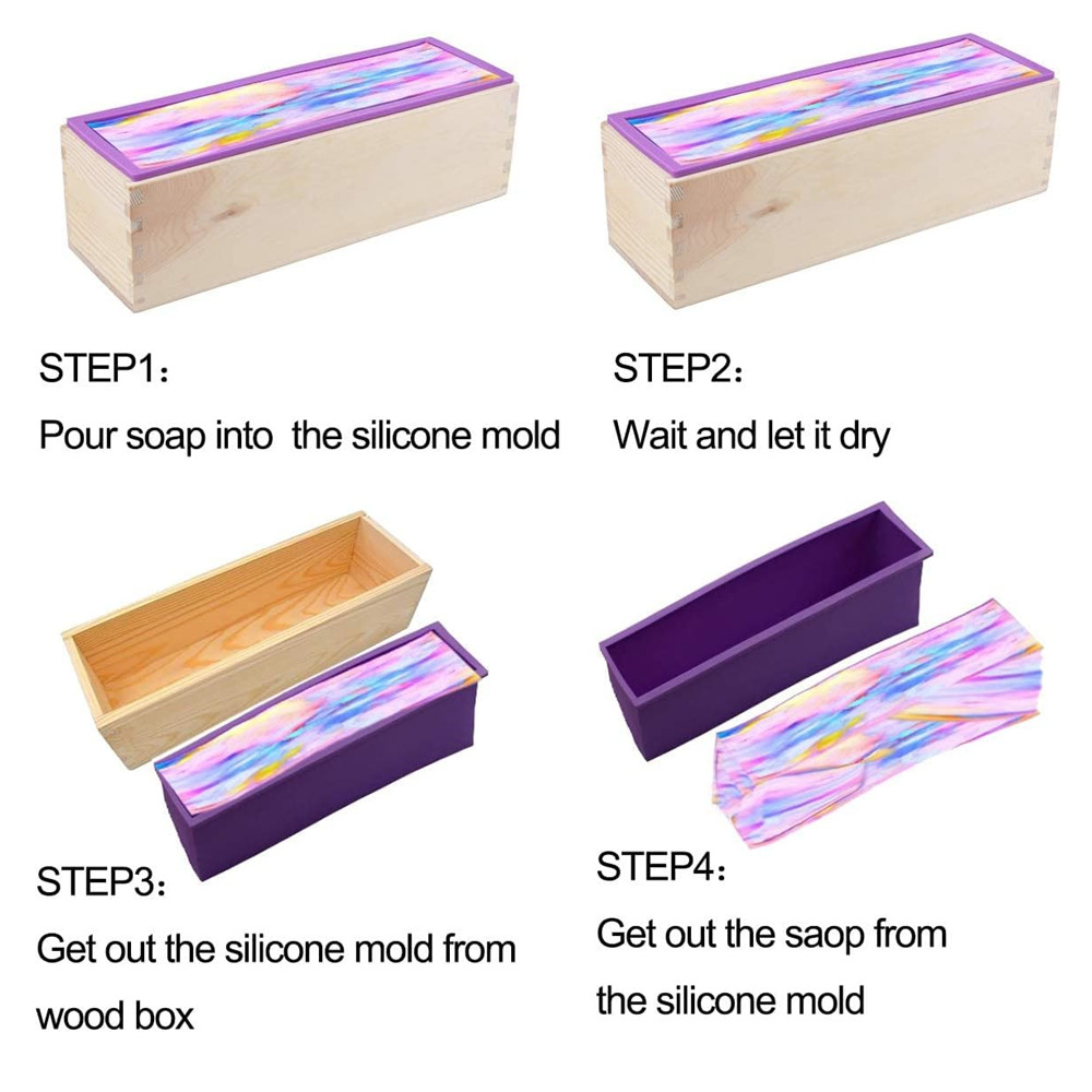 1.2Lシリコンソープモールドキット 42オンス木製シリコン - Soap Making Book のレビューと価格